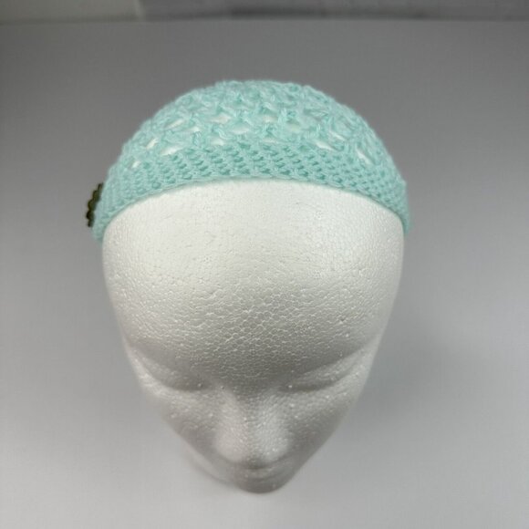 Handmade New Open Weave Fishnet Aunt Lynda's Ocean Cotton Knit Beanie- XXS/XS - Picture 2 of 10